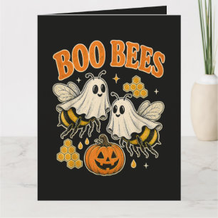 Boo Bees Funny Ghost Bee Pun Cute Halloween Card