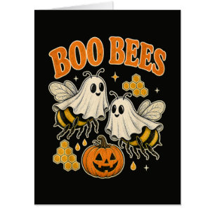 Boo Bees Funny Ghost Bee Pun Cute Halloween Card
