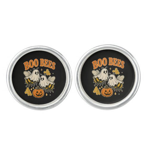 Boo Bees Funny Ghost Bee Pun Cute Halloween Cufflinks