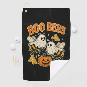 Boo Bees Funny Ghost Bee Pun Cute Halloween Golf Towel
