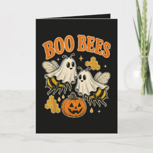 Boo Bees Funny Ghost Bee Pun Cute Halloween Holiday Card