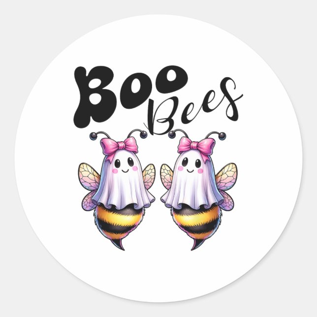 Boo Bees Ghost Bee Halloween Costume Women Funny  Classic Round Sticker (Front)