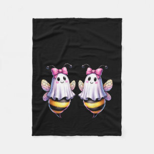 Boo Bees Ghost Bee Halloween Costume Women Funny Fleece Blanket