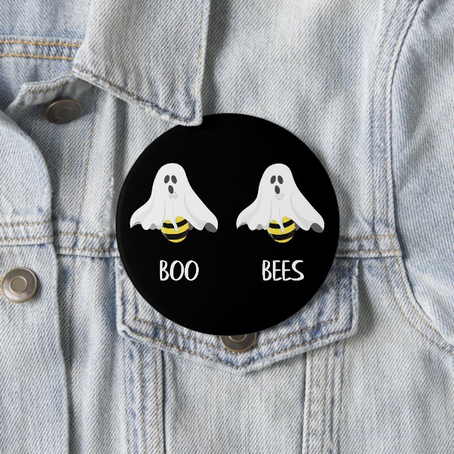 Boo Bees Ghost Humor Halloween Button (In Situ)