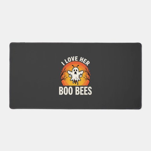Boo Bees Halloween Ghost Bee Funny Design_1 Desk Mat