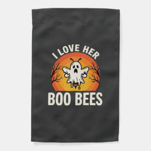 Boo Bees Halloween Ghost Bee Funny Design_1 Garden Flag