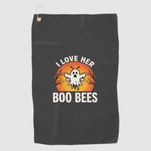 Boo Bees Halloween Ghost Bee Funny Design_1 Golf Towel
