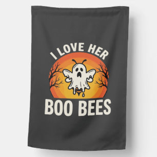 Boo Bees Halloween Ghost Bee Funny Design_1 House Flag