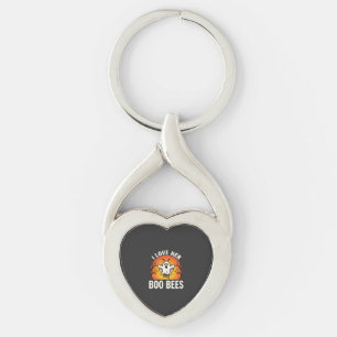 Boo Bees Halloween Ghost Bee Funny Design_1 Keychain