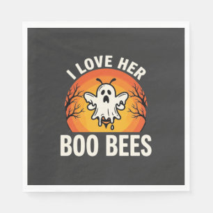Boo Bees Halloween Ghost Bee Funny Design_1 Napkins