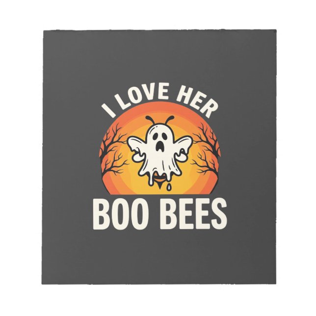 Boo Bees Halloween Ghost Bee Funny Design_1 Notepad (Front)