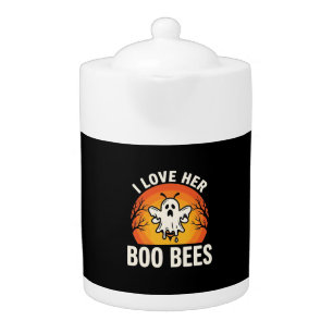 Boo Bees Halloween Ghost Bee Funny Design_1 Teapot