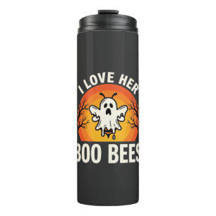Boo Bees Halloween Ghost Bee Funny Design_1 Thermal Tumbler