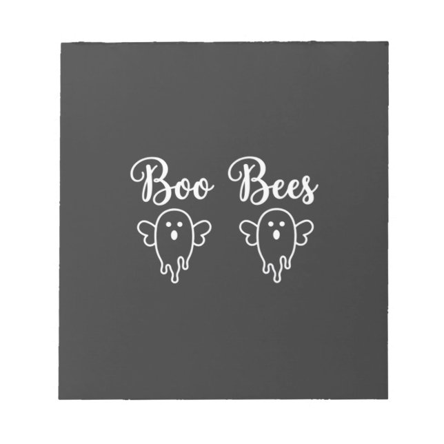 Boo Bees Halloween Ghost Design Notepad (Front)