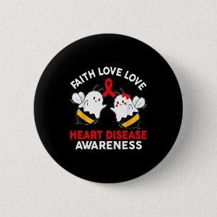 Boo Bees Heart Faith Hope Love Heart Disease Aware Button