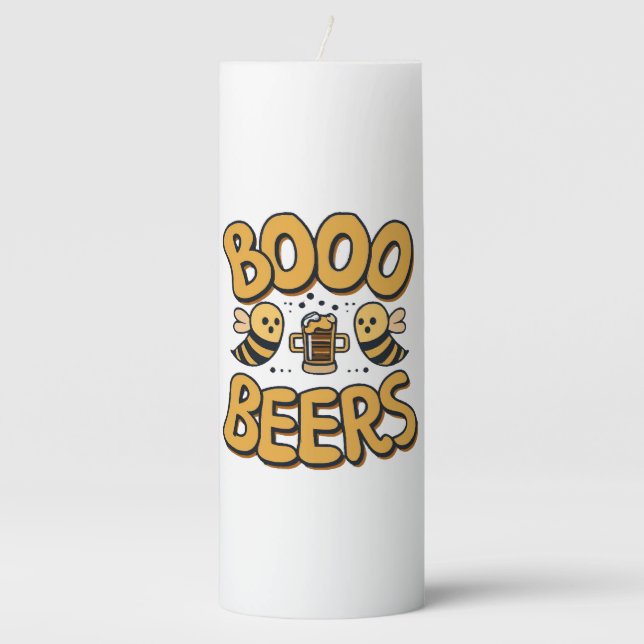 Boo Bees Pillar Candle (Front)