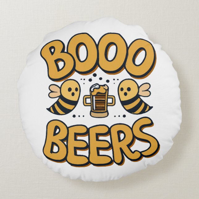 Boo Bees Round Pillow (Back)