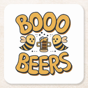 Boo Bees Square Paper Coaster