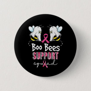 Boo Bees Support Squad Breast Cancer in October Button