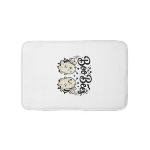 Boo Bees Vintage Halloween Ghost Bee Design_1 Bath Mat