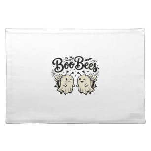Boo Bees Vintage Halloween Ghost Bee Design_1 Cloth Placemat