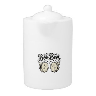 Boo Bees Vintage Halloween Ghost Bee Design_1 Teapot