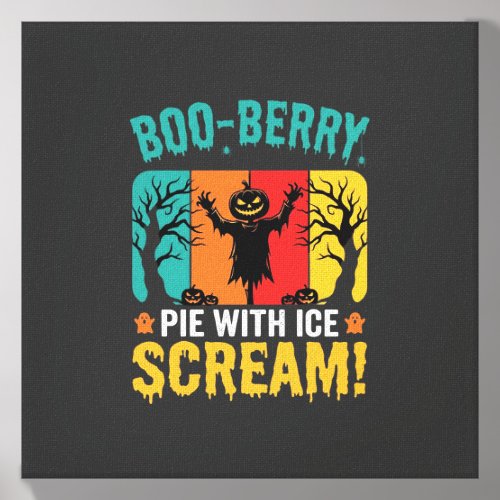 Boo-Berry Pie Halloween Ice Scream Design Canvas Photo Tile
