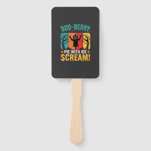 Boo-Berry Pie Halloween Ice Scream Design Hand Fan