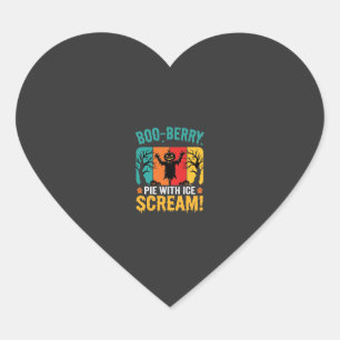 Boo-Berry Pie Halloween Ice Scream Design Heart Sticker