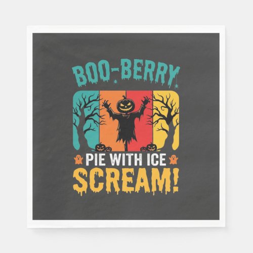 Boo-Berry Pie Halloween Ice Scream Design Napkins