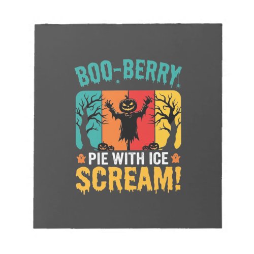 Boo-Berry Pie Halloween Ice Scream Design Notepad