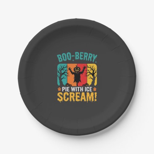 Boo-Berry Pie Halloween Ice Scream Design Paper Plates
