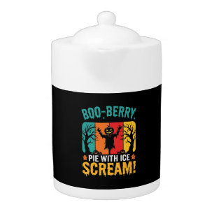 Boo-Berry Pie Halloween Ice Scream Design Teapot