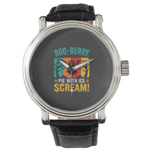 Boo-Berry Pie Halloween Ice Scream Design Watch