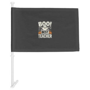 Boo Best Teacher Halloween Ghost Design_1 Car Flag