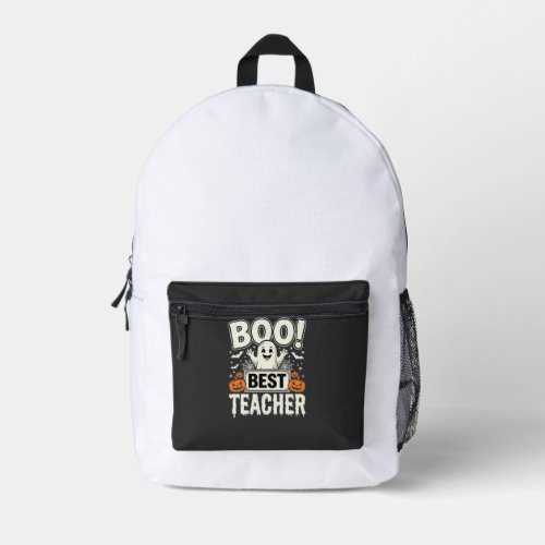 Boo Best Teacher Halloween Ghost Design_1 Printed Backpack