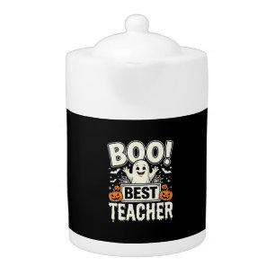 Boo Best Teacher Halloween Ghost Design_1 Teapot