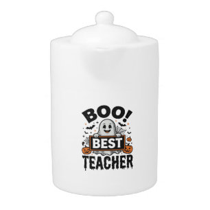 Boo Best Teacher Vintage Halloween Teacher Design_ Teapot