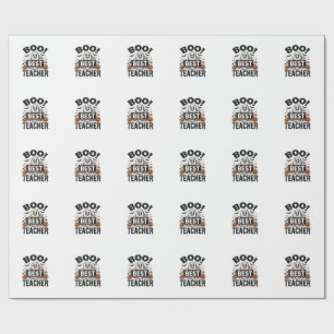 Boo Best Teacher Vintage Halloween Teacher Design_ Wrapping Paper