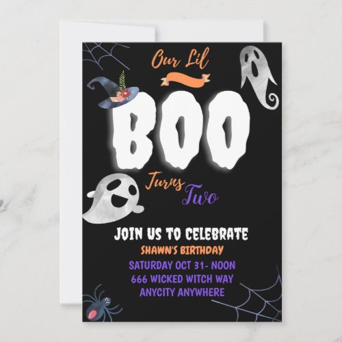 Boo Birthday Invitation Card