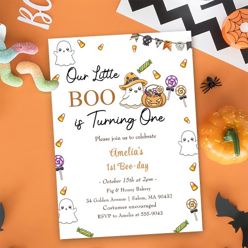 Boo Birthday Our Little Boo Is Turning One Invitation