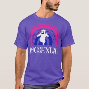 Boo Biseual Lazy Halloween Costume Funny Bi Ghost T-Shirt