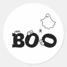 Boo Black and White Funny Halloween Ghost Spider 