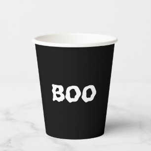 Boo black and white spooky Halloween Paper Cups