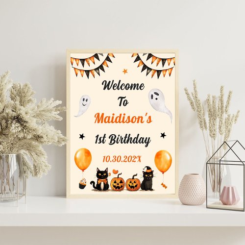   Boo Black Cat Halloween Birthday Foam Board