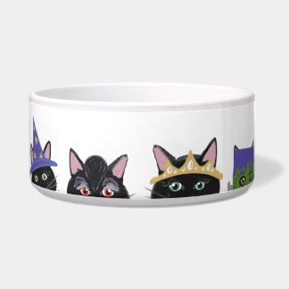 Boo! Black Cat in Costume Halloween Parade Bowl