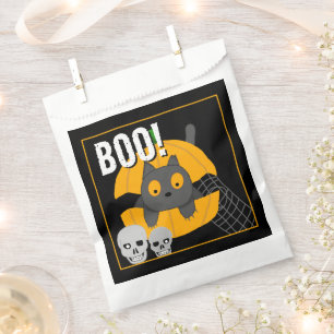 Boo Black Cat Pumpkin Skulls Kids Halloween  Favor Bag