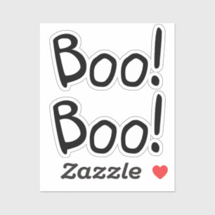 Boo black cute handwritten typography Halloween Sticker