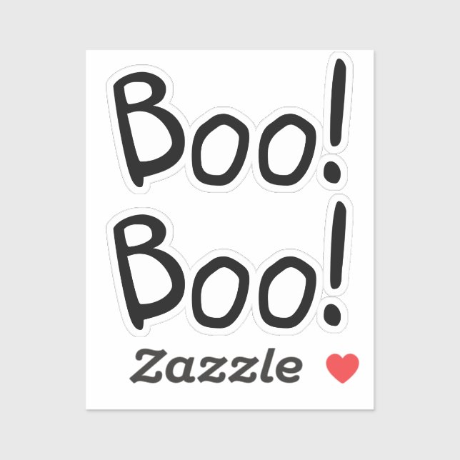 Boo black cute handwritten typography Halloween Sticker (Sheet)