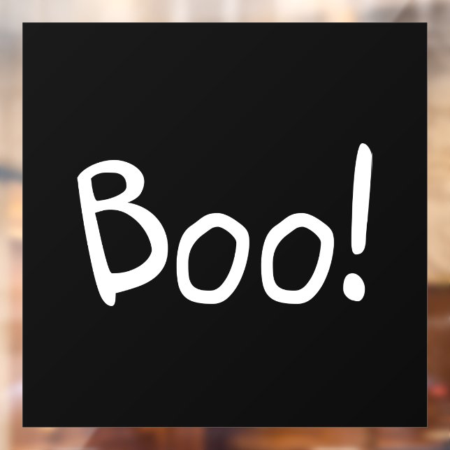 Boo black cute handwritten typography Halloween Window Cling (Sheet 2)